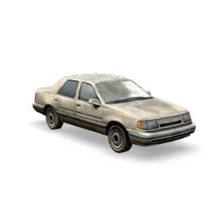 Abandoned Sedan Car 3D Model