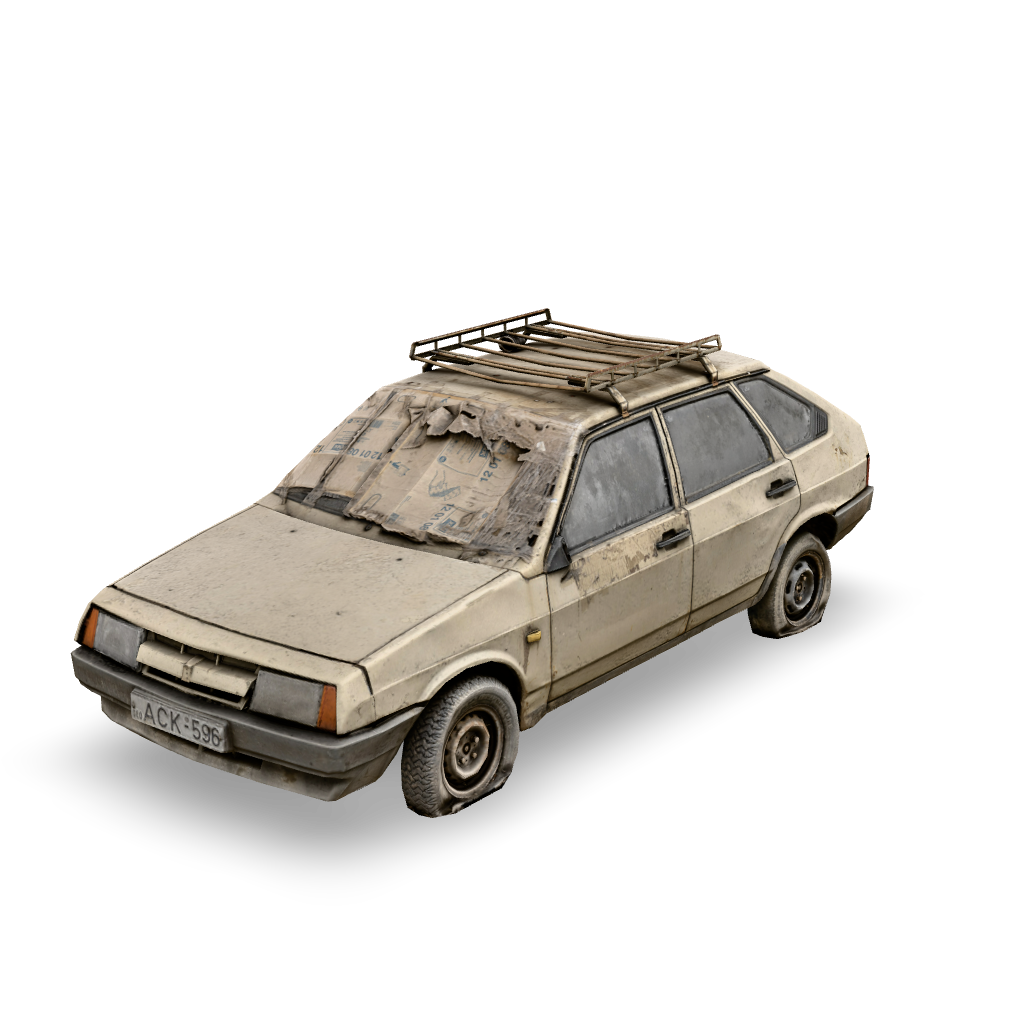 Abandoned Station Wagon 3D Model