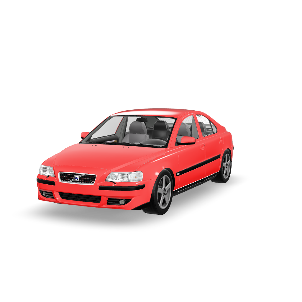 Red Volvo Sedan 3D Model
