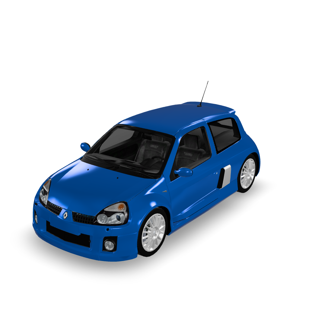 Blue Renault Clio 3D Model