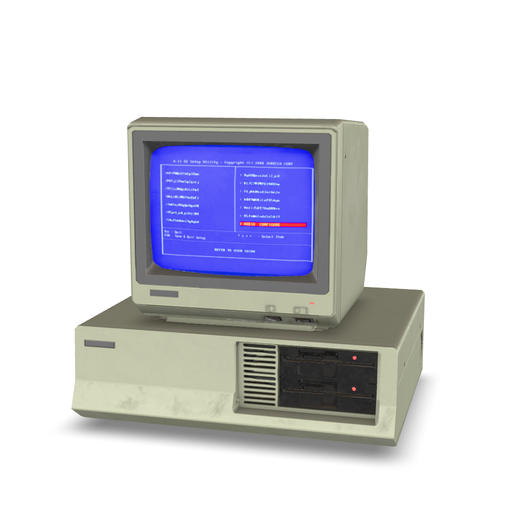 Retro Computer System 3D Model