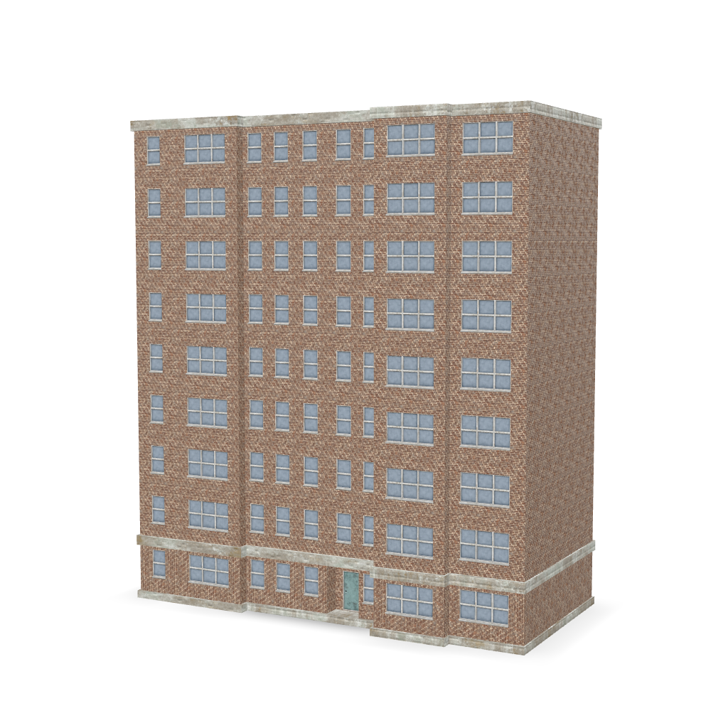 Brick Office Building 3D Model